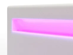 Lederbett LED DREAM 180 x 200 cm weiss