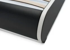 Lederbett LED SIESTA 180 x 200 cm schwarz