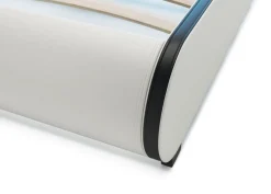 Lederbett LED SIESTA 180 x 200 cm weiss
