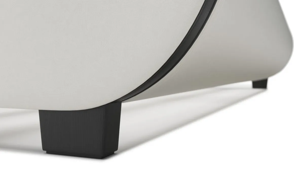 Lederbett LED SIESTA 140 x 200 cm weiss