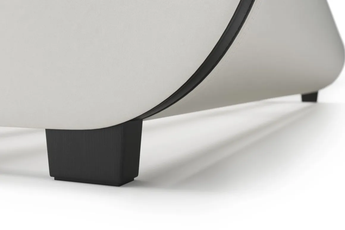 Lederbett LED SIESTA 160 x 200 cm weiss