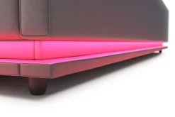 Lederbett LED STARDUST 140 x 200 cm grau