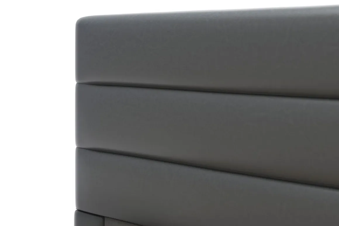 Lederbett LED STARDUST 160 x 200 cm grau
