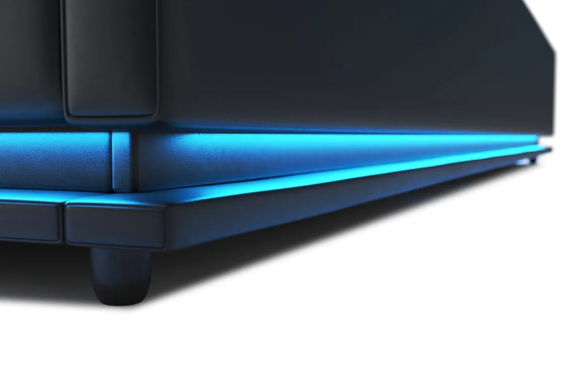 Lederbett LED STARDUST 180 x 200 cm schwarz
