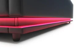 Lederbett LED STARDUST 140 x 200 cm schwarz