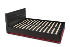 Lederbett LED STARDUST 140 x 200 cm schwarz