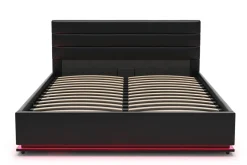 Lederbett LED STARDUST 140 x 200 cm schwarz