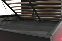 Lederbett LED STARDUST 140 x 200 cm schwarz