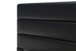 Lederbett LED STARDUST 160 x 200 cm schwarz