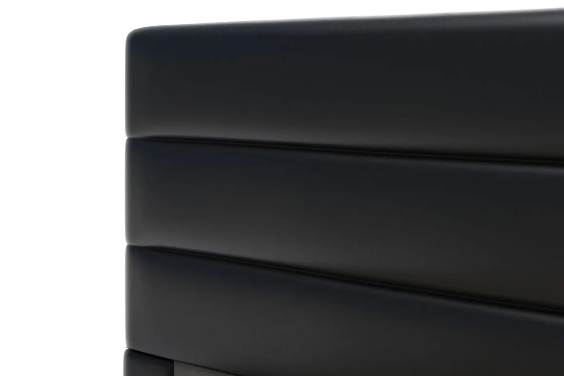 Lederbett LED STARDUST 160 x 200 cm schwarz