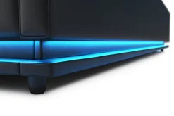 Lederbett LED STARDUST 160 x 200 cm schwarz