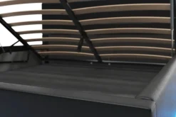 Lederbett LED STARDUST 160 x 200 cm schwarz