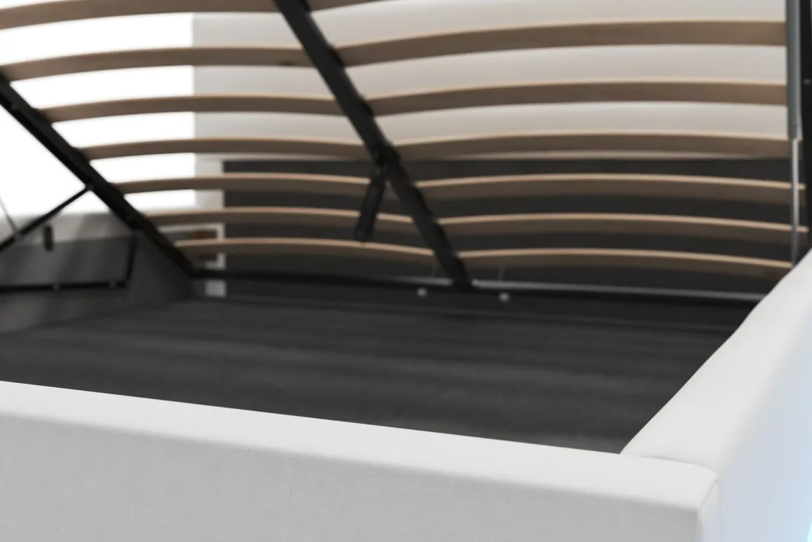 Lederbett LED STARDUST 160 x 200 cm weiss