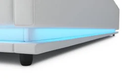 Lederbett LED STARDUST 160 x 200 cm weiss