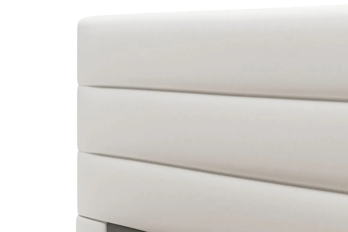 Lederbett LED STARDUST 180 x 200 cm weiss