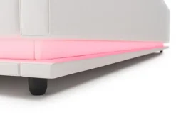 Lederbett LED STARDUST 140 x 200 cm weiss