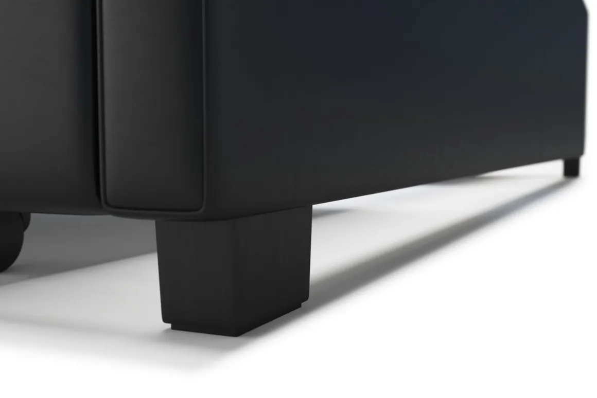 Lederbett LED TRANCE 160 x 200 cm schwarz