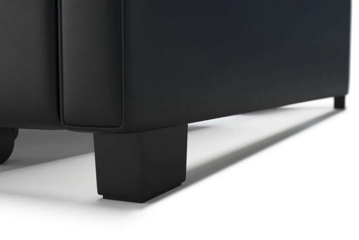 Lederbett LED TRANCE 140 x 200 cm schwarz