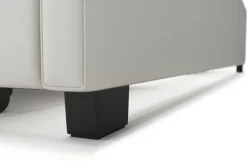 Lederbett LED TRANCE 180 x 200 cm weiss