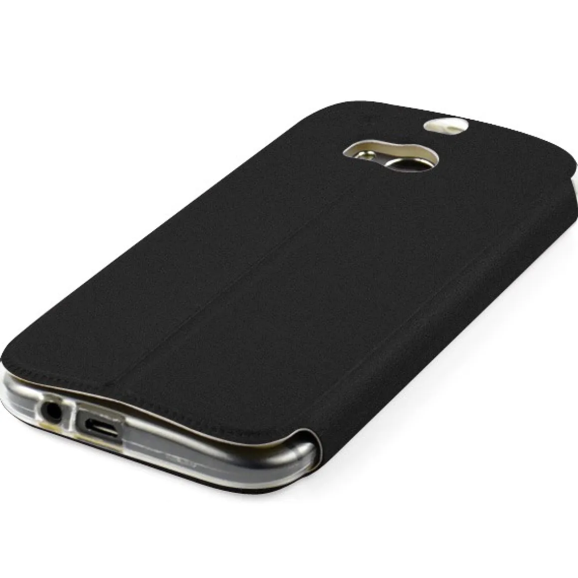 Ledertasche HTC One M8 schwarz/gelb