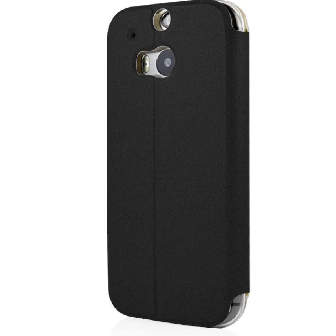 Ledertasche HTC One M8 schwarz/gelb