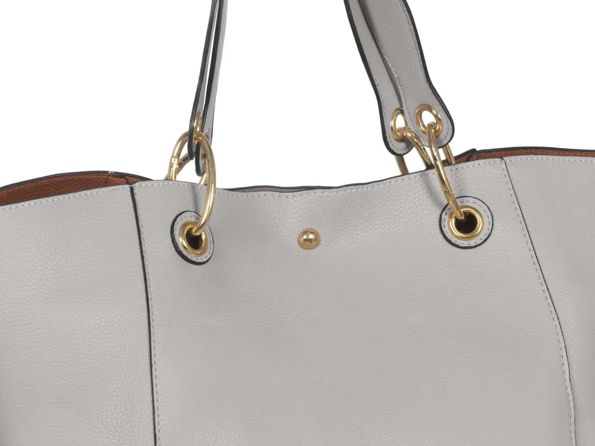 Ledertasche LILY hellgrau