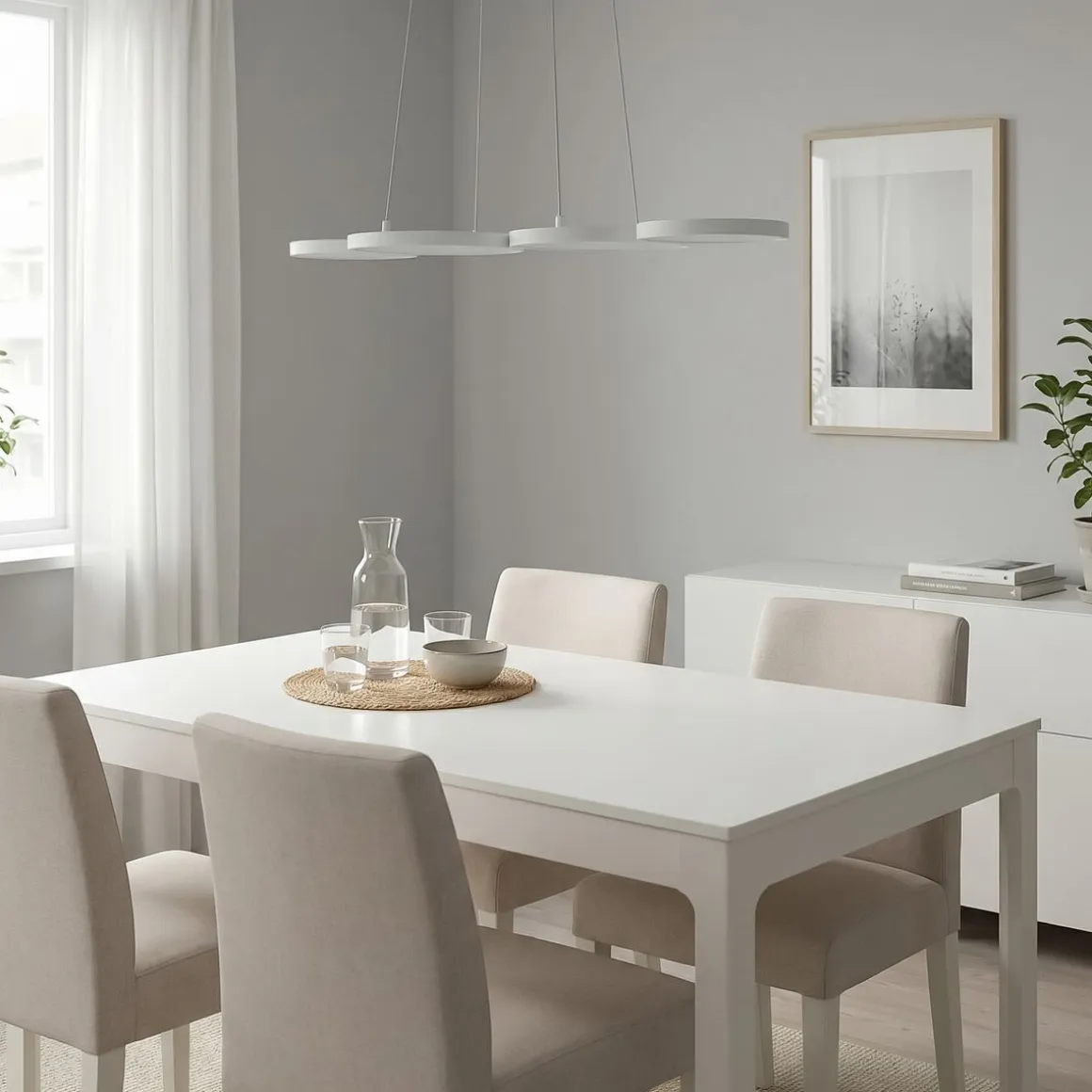 LED Hängelampe LEGGERO 88 x 31 cm weiss