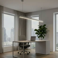LED Hängelampe LINA 128 cm silber
