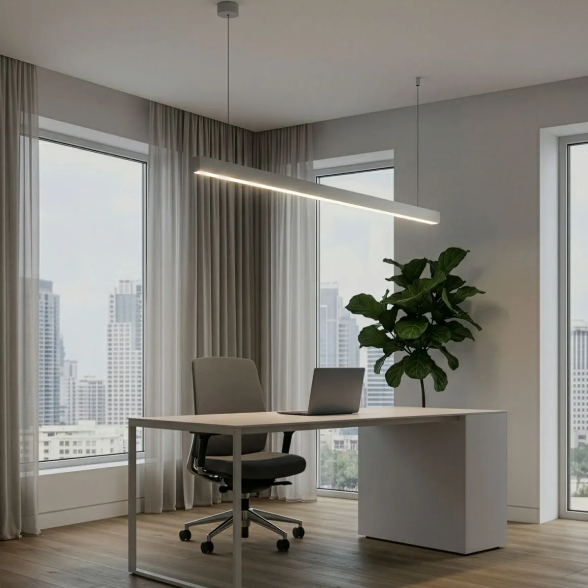 LED Hängelampe LINA 128 cm silber
