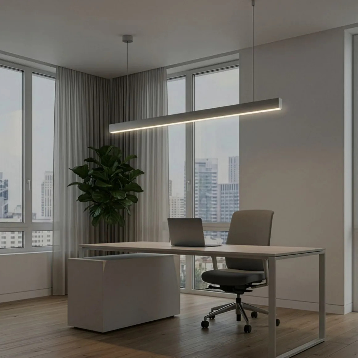 LED Hängelampe LINA 158 cm silber | GONSER.CH