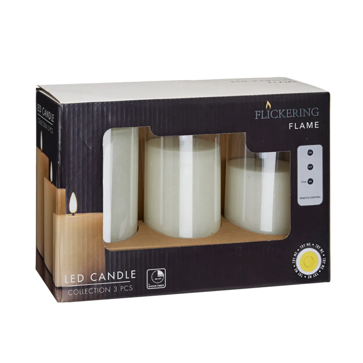 LED Kerze Set 4-teilig elfenbein