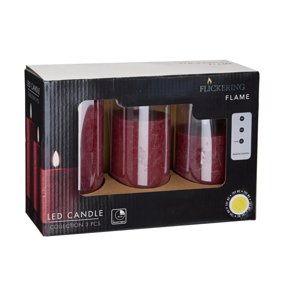 LED Kerze Set 4-teilig rot