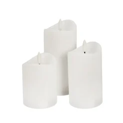 LED Kerze Set 3-teilig weiss