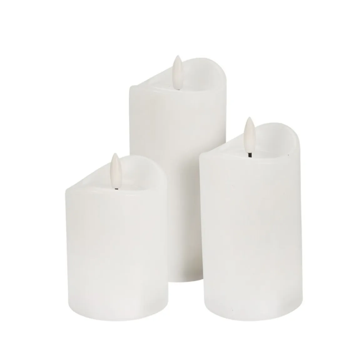 LED Kerze Set 3-teilig weiss
