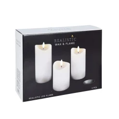 LED Kerze Set 3-teilig weiss