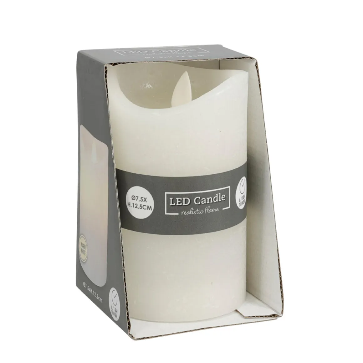 LED Kerze 7.5 x 12.5 cm weiss