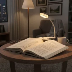 LED Klemmleuchte Leselampe mit Akku weiss