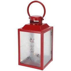 LED Laterne MERRY CHRISTMAS 13 x 24 cm rot