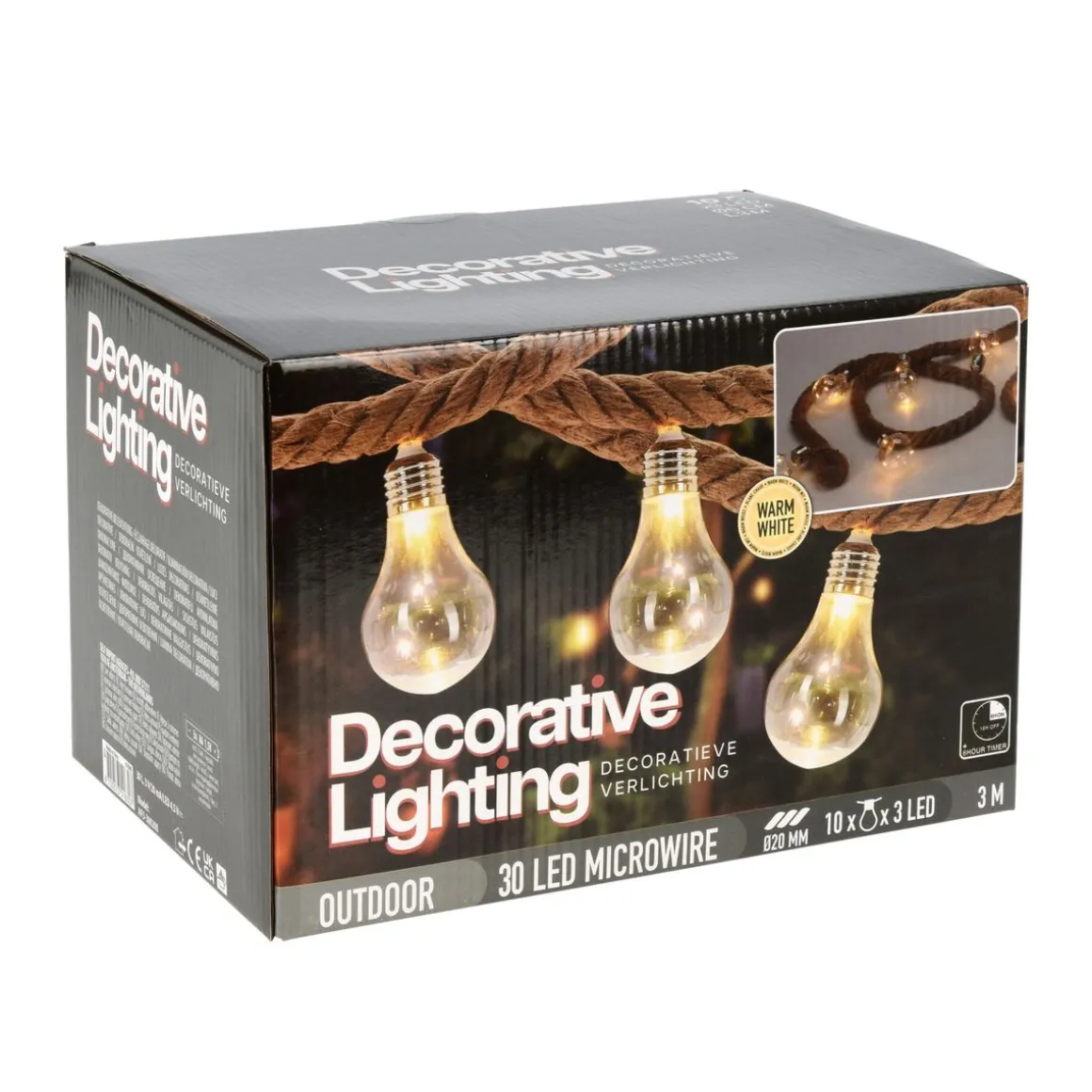 LED Lichterkette Seil mit 10 Glühbirnen