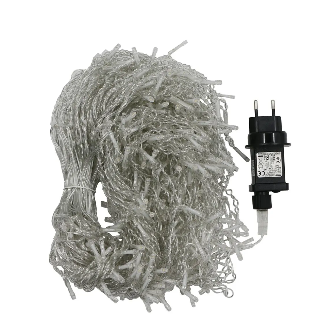 LED Lichtervorhang Eisregen 10 m warmweiss