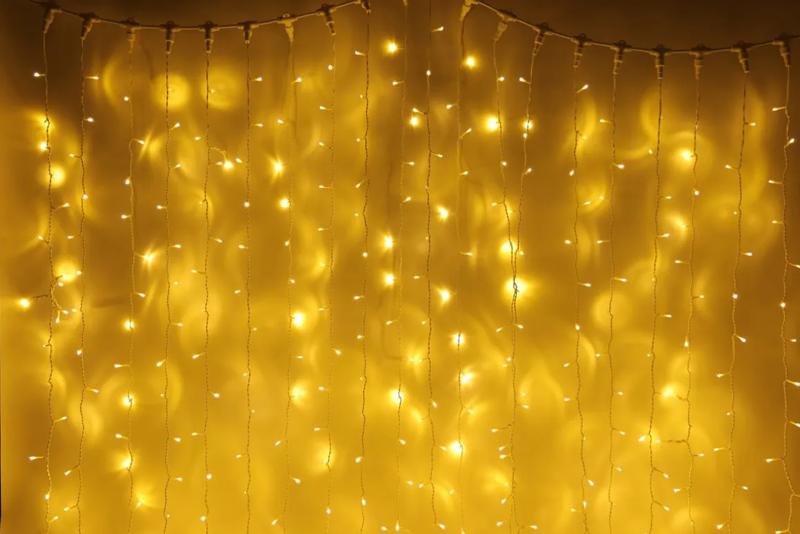 LED Lichtervorhang 600 LED's 3 m warmweiss