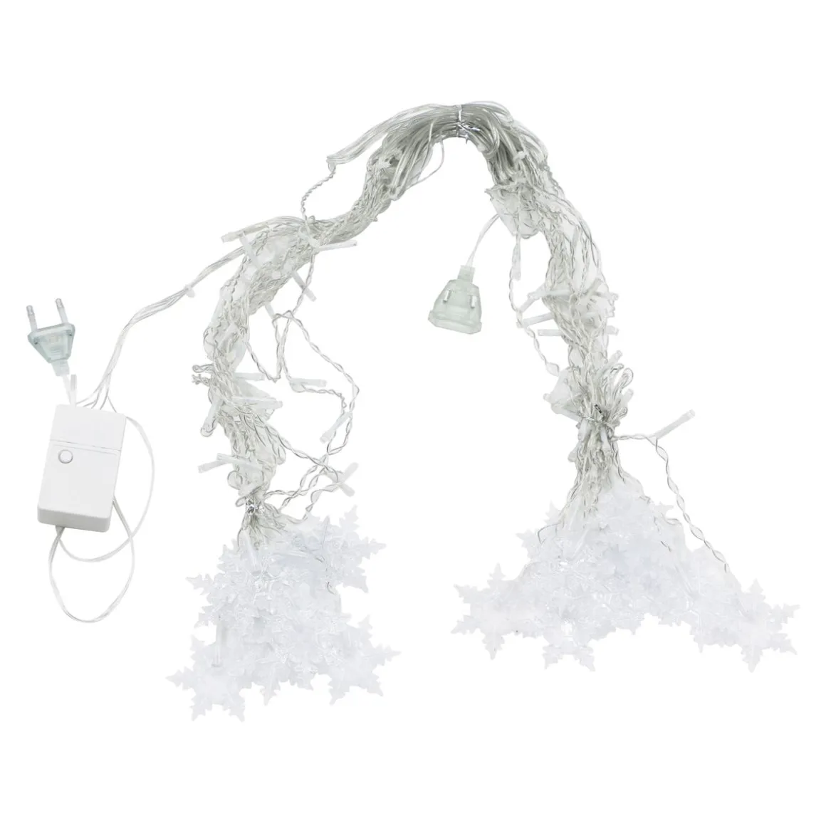 LED Lichtervorhang Schneeflocken 3.5 m warmweiss