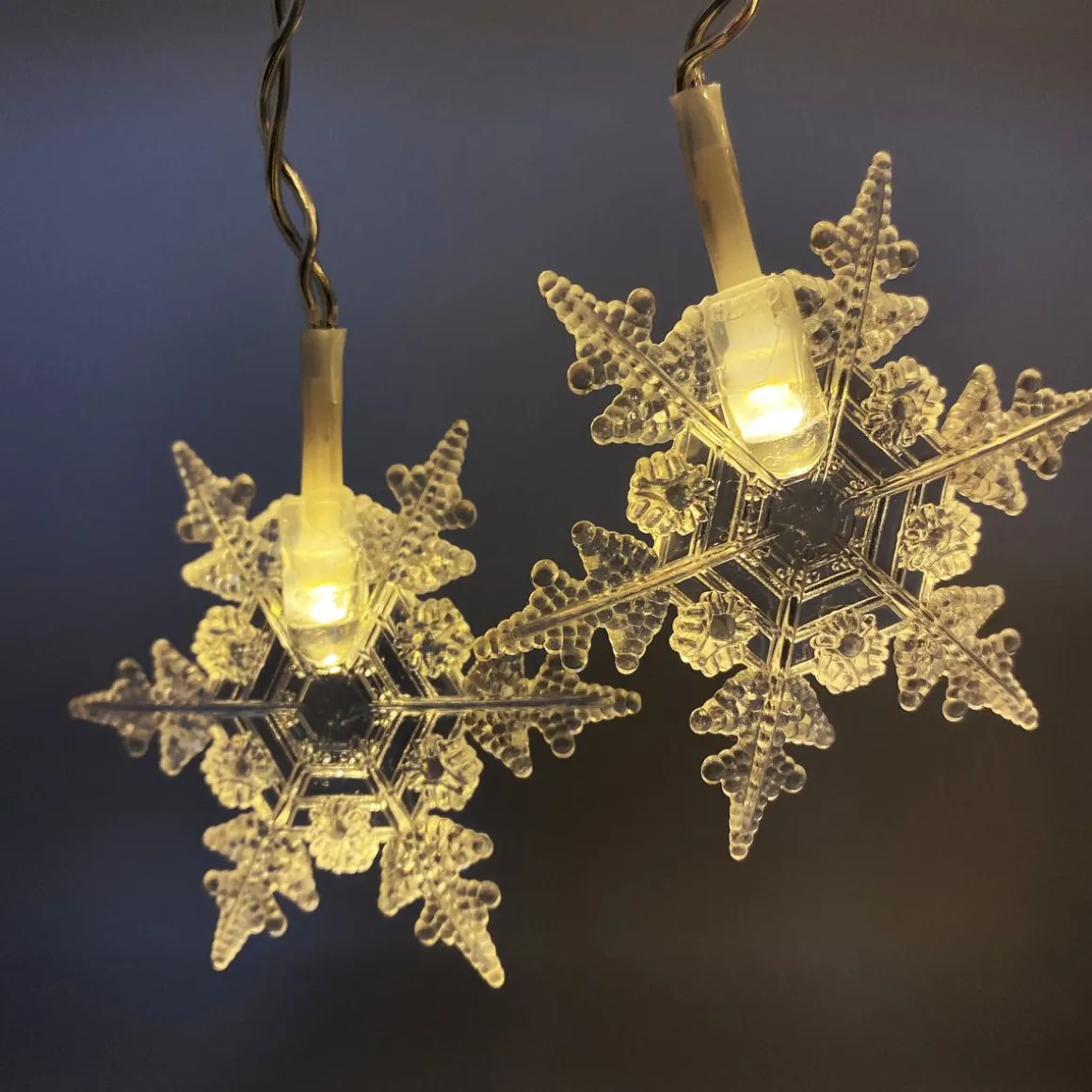 LED Lichtervorhang Schneeflocken 3.5 m warmweiss