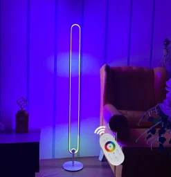 LED RGB Stehlampe LEANO weiss