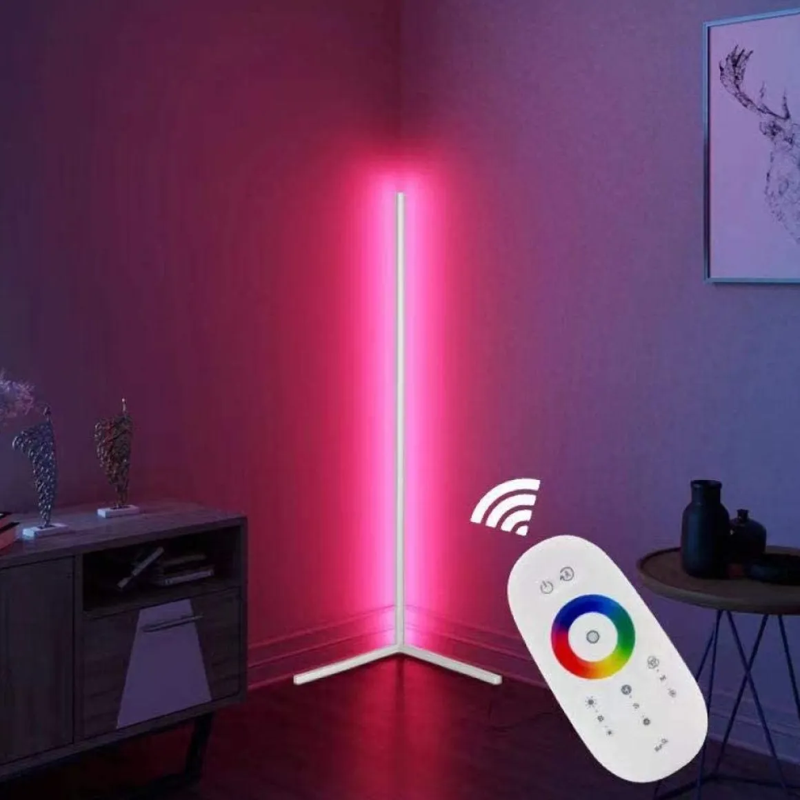 LED RGB Stehlampe LIORA weiss