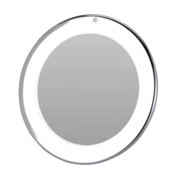 LED Schminkspiegel 20 x 22 cm silber/weiss
