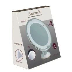 LED Schminkspiegel 20 x 22 cm silber/weiss