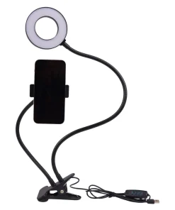 LED Selfie Ringlicht mit Tischklemme