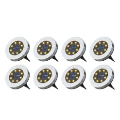 LED Solar Bodenleuchte 12 cm 8er Set