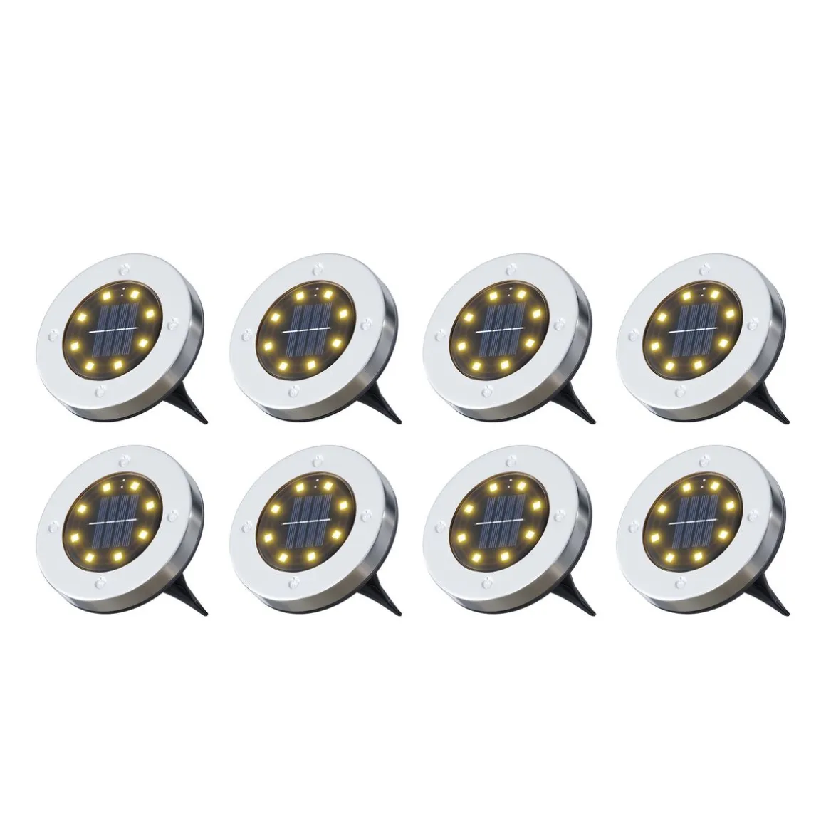 LED Solar Bodenleuchte 12 cm 8er Set